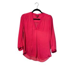 Vince Camuto Rumple Satin Top Size S Hot Pink